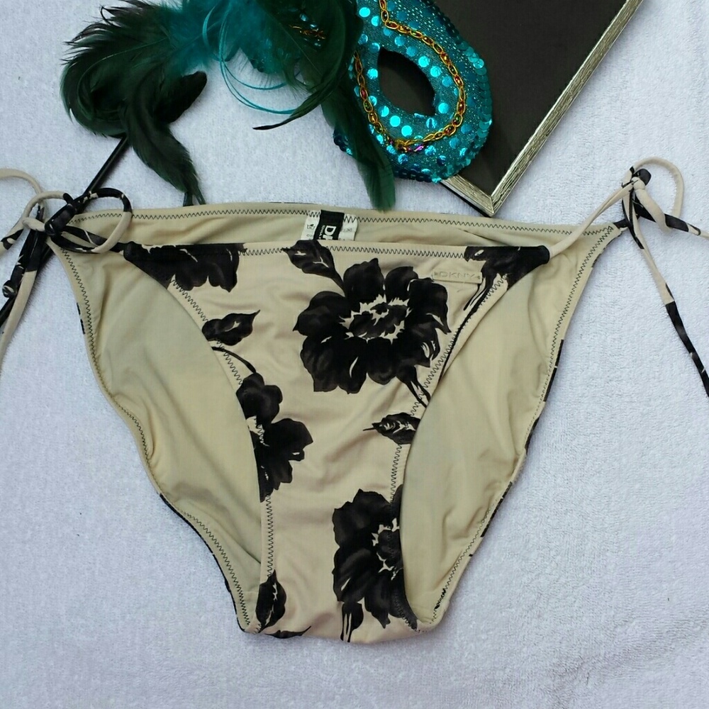 DKNY Floral Print Bikini Bottom Size Small
